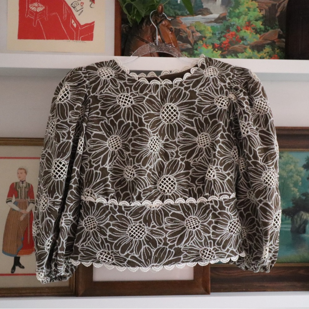 Express floral eyelet top